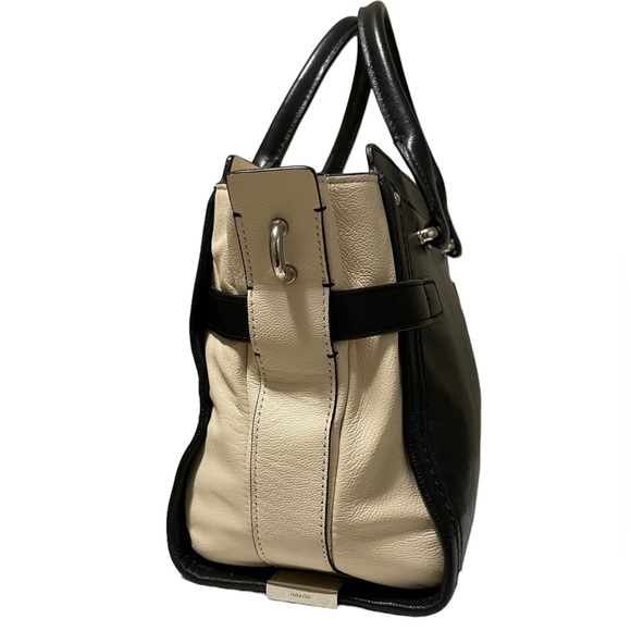 Coach Black And Beige Leather Satchel - Picture 5 of 14